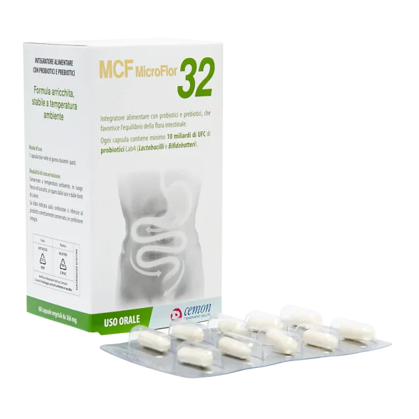MCF_Microflor_32_con_blister MicroFlor 32 - 60 capsule vegetali da 366mg