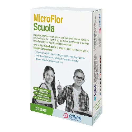 Scuola_cdc MicroFlor Scuola - 30 compresse masticabili da 1,78g al gusto fragola